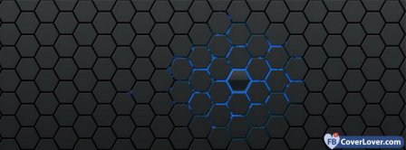 Blue Hexagons Background Facebook Covers