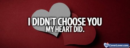 I Didnt Choose You My Heart Did  Facebook Covers