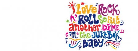 Colorful I Love Rock N Roll quote Facebook Covers