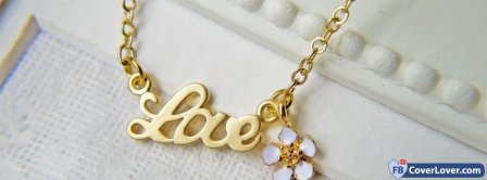 Love Pendant Gold  Facebook Covers