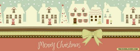 Merry Christmas Houses Facebook Covers