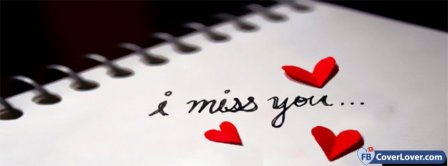 I Miss You Red Hearts Facebook Covers