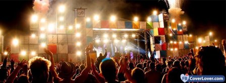 Music Crowd At Festival Facebook Covers