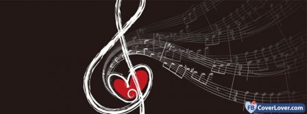 Music Heart Shaped Note  Facebook Covers