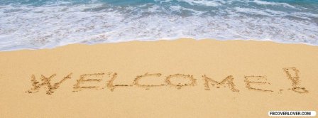 Welcome Summer Written In The Sand  Facebook Covers